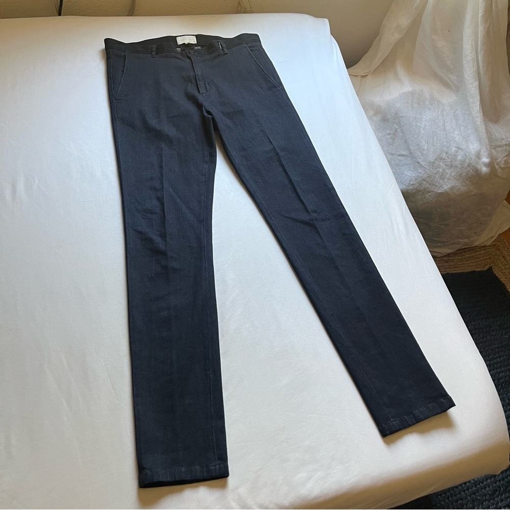 ARJE dark‎ blue denim stretch slim fit mid rise jeans